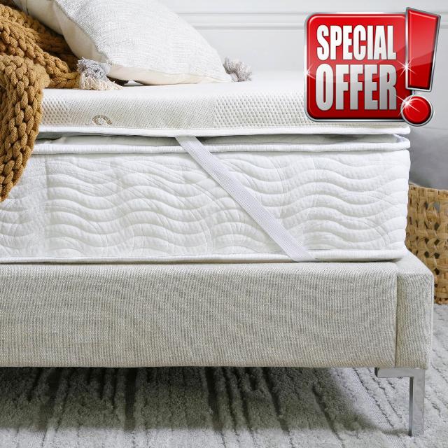 Saatva Graphite Memory Foam Mattress Topper - 3” Memory Foam Layer - Enhanced Comfort & Cooling - Queen