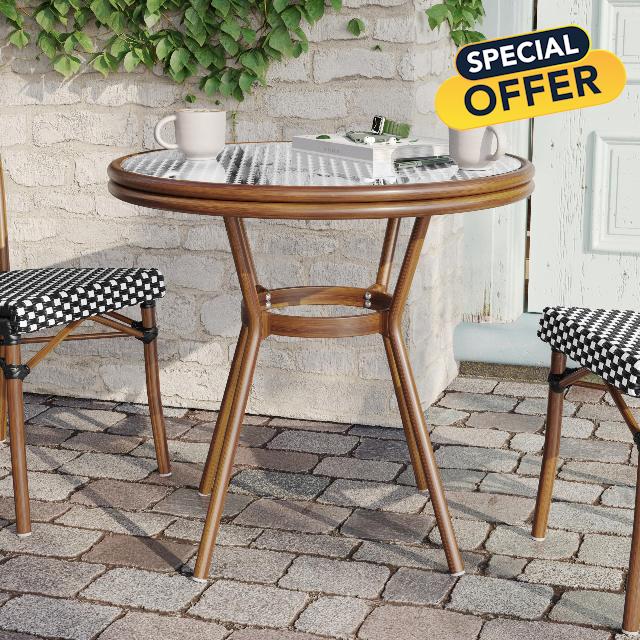 Flash Furniture Lourdes Indoor/Outdoor Commercial French Bistro Table