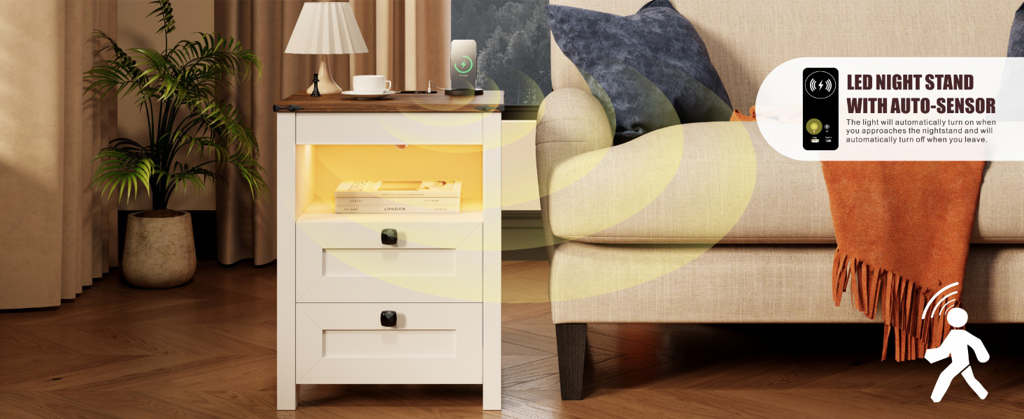Night Stand with Charging Station
