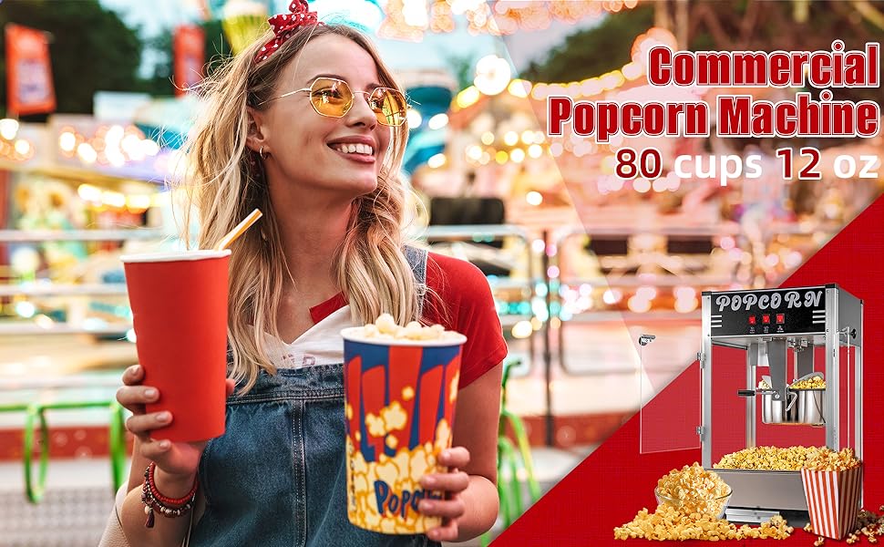 PPOLB Commercial Popcorn Machine 12 OZ