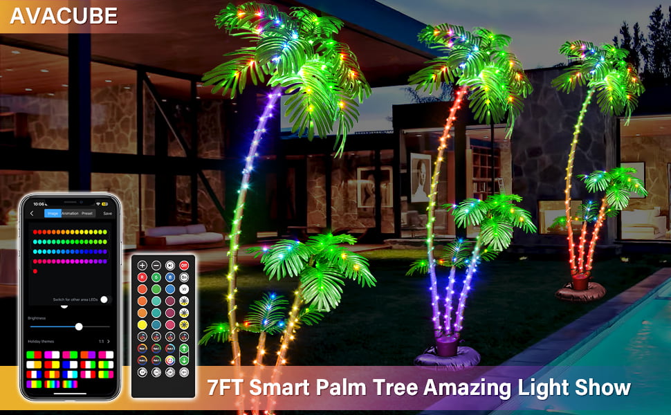 7feet smart ligted palm tree