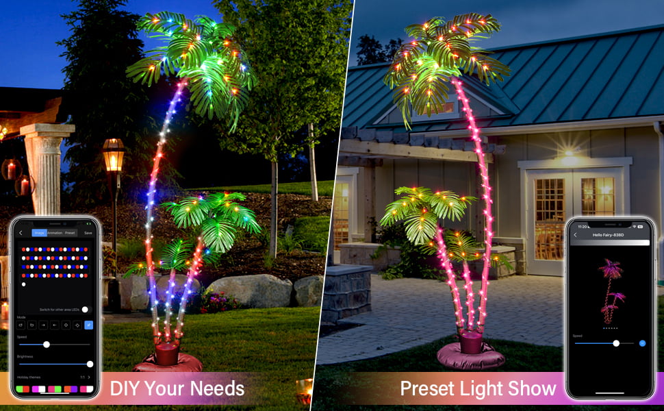 light up music sync palm tree patio decorations