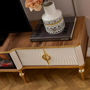 Fireplace TV Stand LED Entertainment Center for Living TV Console with Drawers