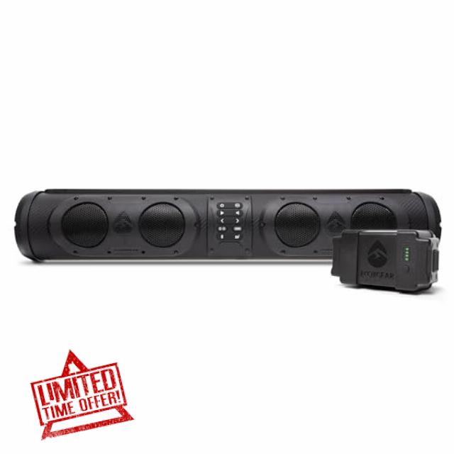 by ECOXGEAR SEB26R 500-Watt Amplified Battery Powered Powersports 8 Speaker Bluetooth LED Backlit Soundbar Waterproof Dirtproof with Roll Bar Mount
