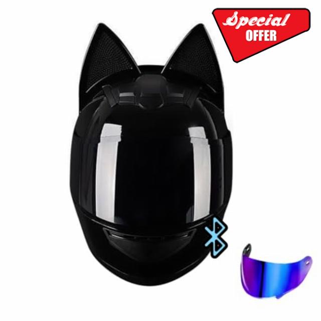 Cool and Cute Motorcycle Cat Ear Helmet for Girl Women