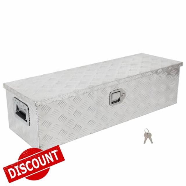 SCITOO 39inch Heavy Duty Truck Bed Tool Box Chest Box Trailer Tongue Box for Pick Up Truck Bed RV Trailer Silver Rectangle Truck Bed Storage with Side Handle