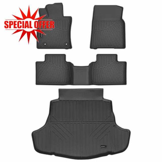 All Weather Floor Mats Cargo Mat Fit for Toyota Camry 2025 TPE Rubber Liners Camry Accessory All Season Guard Odorless Anti-Slip Floor Mats Cargo Liner Black