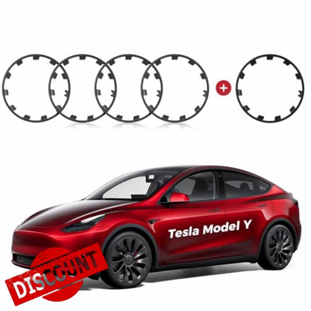 5pcs All-in-one Wheel Rim Protector for Tesla Model Y 21'' Uberturbine Wheel - Strips for Curb Rash Prevention - Set of 5 Rim Protector Easy to Install(Gunpowder