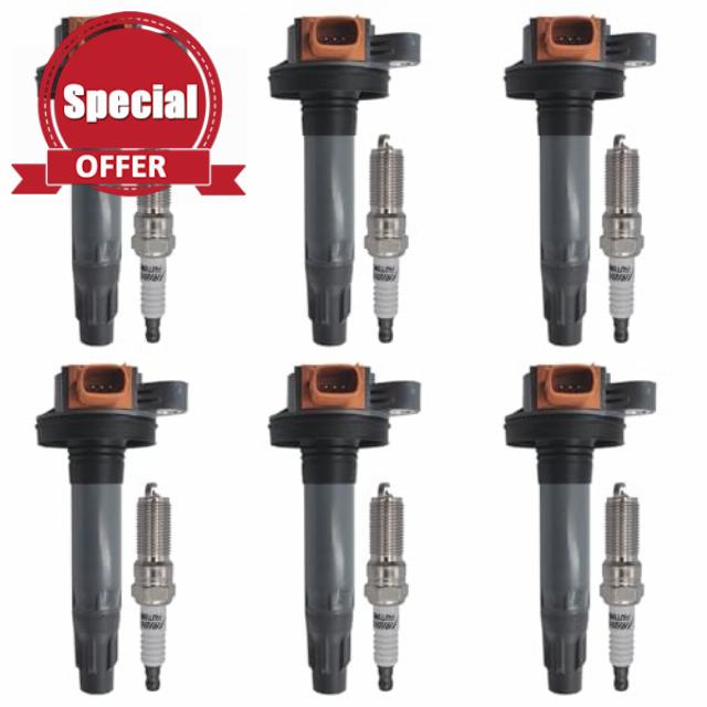 Ignition Coil Iridium Spark Plugs Set of 6pcs UF646 Compatible with Ford F150 2011 2012 2013 2014 2015 2016 Expedition Explorer Flex Transit Ecoboost Lincoln MKS MKT Navigator 3.5L Turbo