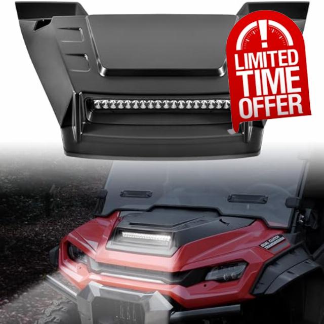 SAUTVS Sport Hood Scoop with LED Spotlight for Honda Pioneer 1000 16-24