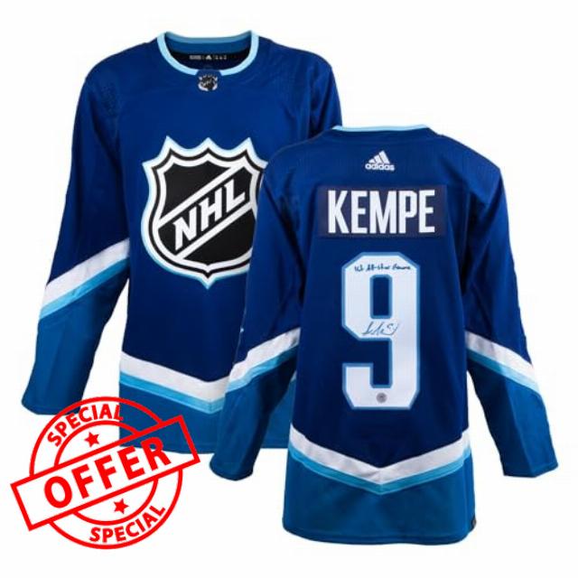 Adrian Kempe Signed 2022 NHL All-Star Game Blue adidas Jersey - Autographed NHL Jerseys