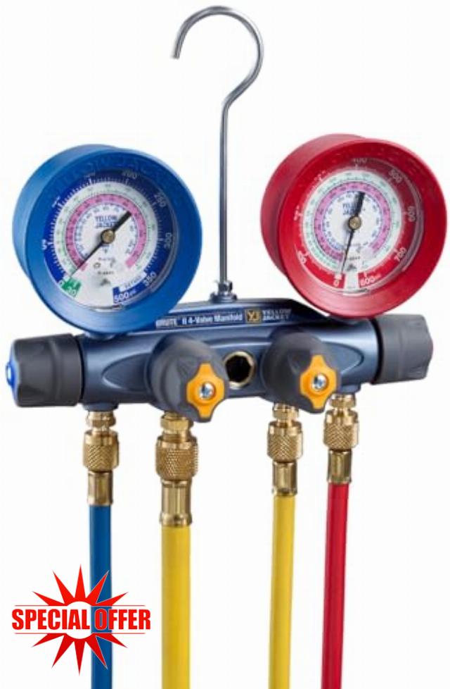 Yellow Jacket 46015 4-Valve Brute II A2L Manifold