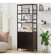 Aubtik Industrial Home Office Desk with Storage, L Shaped Desk with Power Outlet, Reversible Comp...