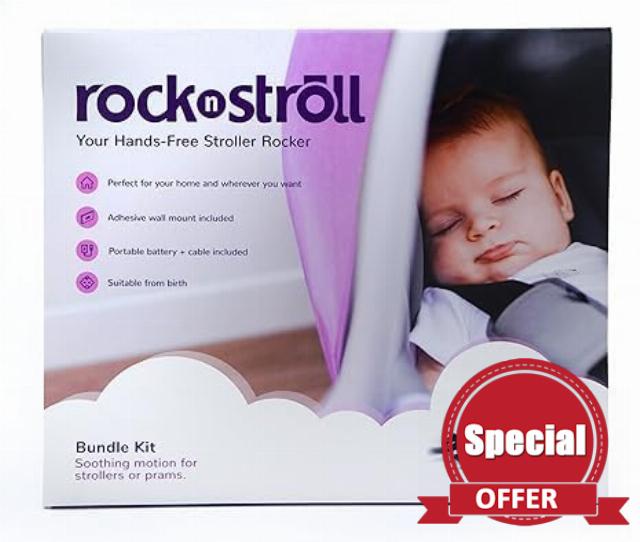 RocknStroll Bundle Kit (Stroller Rocker) - 60hrs of Battery Use - Leave on Stroller When collapsed