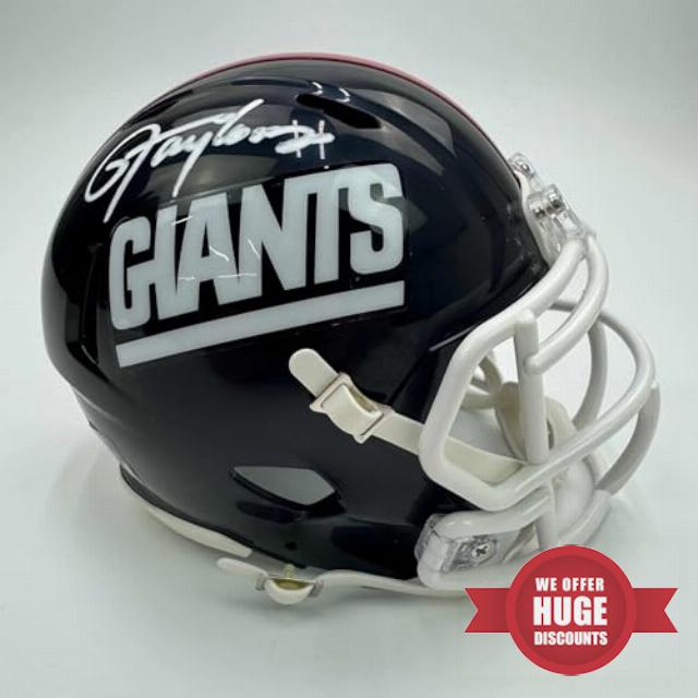 Autographed/Signed Lawrence Taylor New York Giants Retro Mini Football Helmet Beckett BAS COA