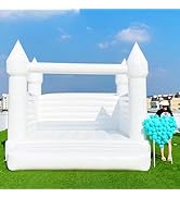 WARSUN Inflatable White Bounce House 12x10x10FT with Ball Pool&Blower All PVC Inflatable Jumper B...