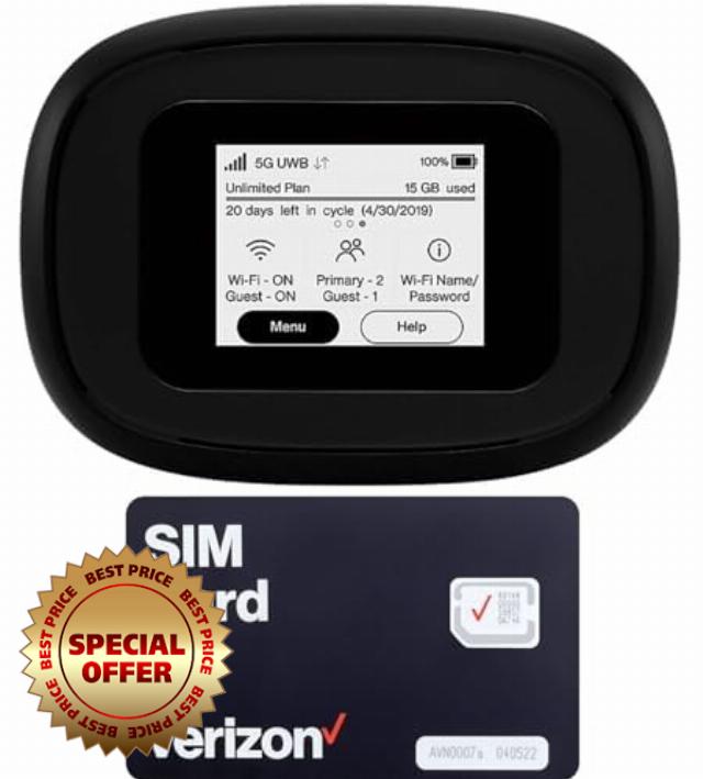 Verizon Wireless Jetpack Inseego MiFi M1000 | Unlocked Device | 5G Mobile WiFi Hotspot | LTE Cat20 Up to 2