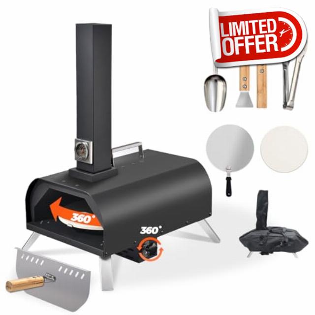 1112 Temp Pizza Oven Rotating Pizza Stone 360 ℃ Outdoor Pizza Oven Wood Pizza Oven Outdoor Ovens For The Backyard