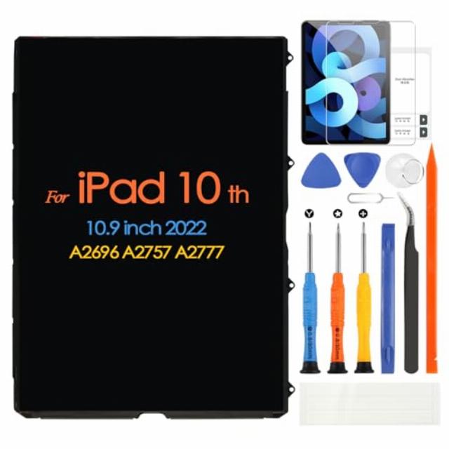 LCD Screen Replacement for iPad 10 Gen (10th Generation) 2022 10.9 LCD Display A2696 A2757 A2777 Screen Replacement with Repair Kit (Only LCD