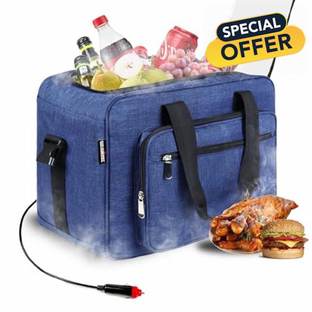 26 Quarts 12 Volt Portable Car Electric Cooler Bag USB 25L AC/DC Cool and Heat Thermal Plug in Fridge Compatible Mini Cooler Warmer Refrigerator for Vehicles Truckers