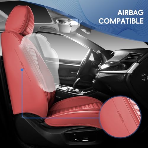 Leather Seat Covers Front and Rear 5 Seats with Headrest Pillow