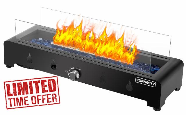 Tabletop Gas Fire Pit Table 28 Inches Outdoor Propane Fire Pit with Bottom Air Intake
