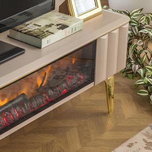 Fireplace TV Stand LED Entertainment Center for Living TV Console with Drawers