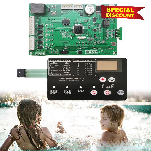42002-0007S Pool Heater Control Board kit with 472610Z Switch Membrane Pad Compatible with Mastertemp & Sta-Rite Max-E-Therm NA/LP Series Pool/Spa Heater Electrical Systems Replace# 461105