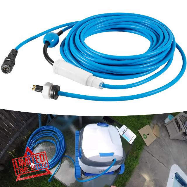 99958906-DIY 18M/60FT Blue 3-Wire Cable with Swivel for Tangle-Free Operation with Wi-Fi/Bluetooth for Dolphin Pool Cleaners Active 30