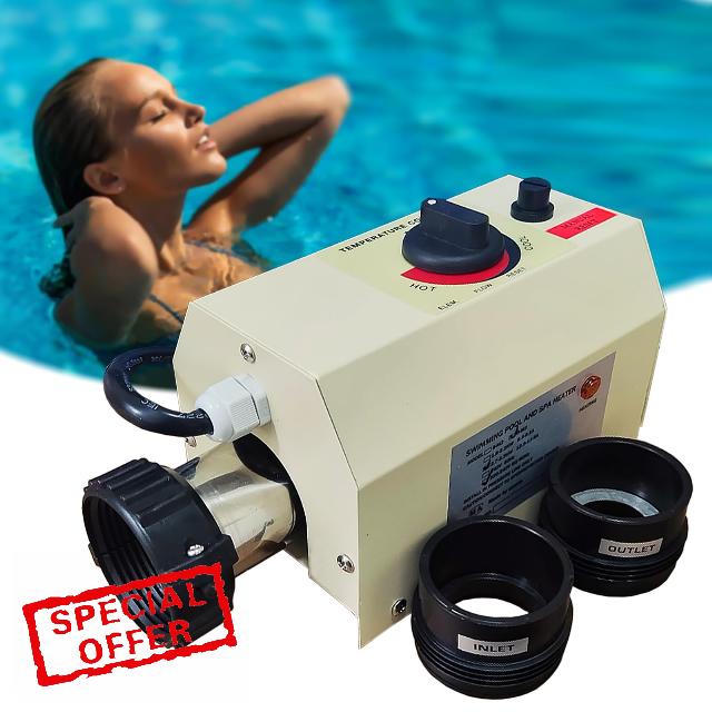 Pool Heater-3KW 220V Upgrade Thermostat Electric Swimming Pool Heater
