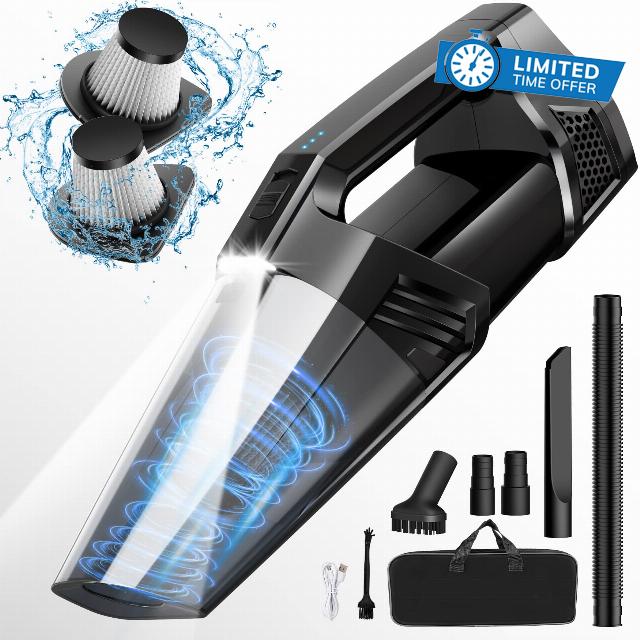 Handheld Vacuum Cordless Car Vacuum Portable with LED Light