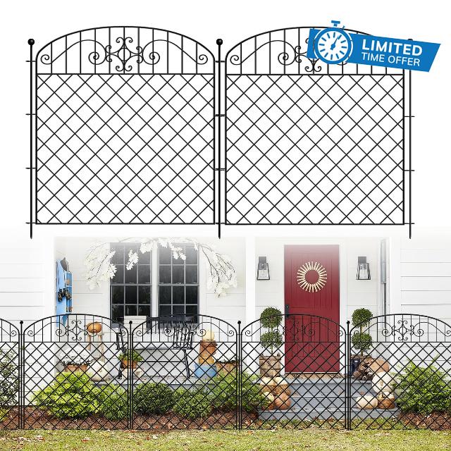 10 Panels No Dig Decorative Garden Fence 32 in(H) x 23.6 ft(L)