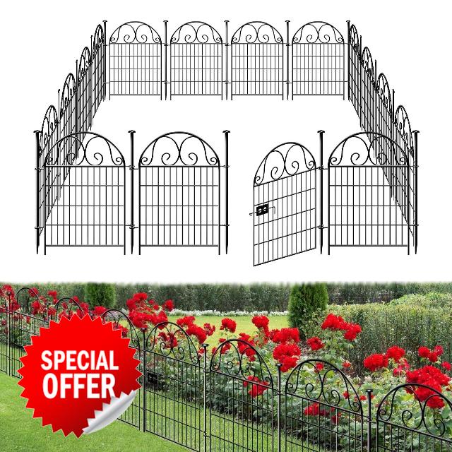 Tall Garden Fence Animal Barrier with Gate