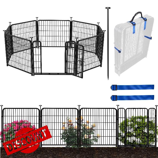 ADAVIN 32in(H) Garden Fence with Low Threshold Gate
