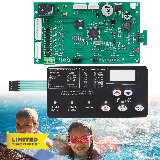 lesolar 42002-0007s Control Circuit Board with Switch Pad 472610Z Compatible for Mastertemp Pentair Sta-Rite Max-E-Therm NA & LP Series Pool/Spa Heater - Replacement for 461105 Control Board