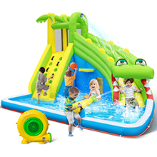 bounce house with water slide