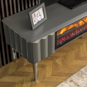 Fireplace TV Stand LED Entertainment Center for Living TV Console with Drawers