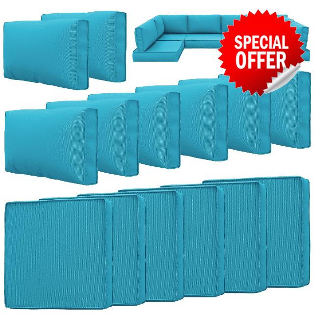 14 Pcs Outdoor Cushion Slipcovers Outdoor Patio Cushion Covers Replacement Waterproof with Zipper for Outdoor Furniture