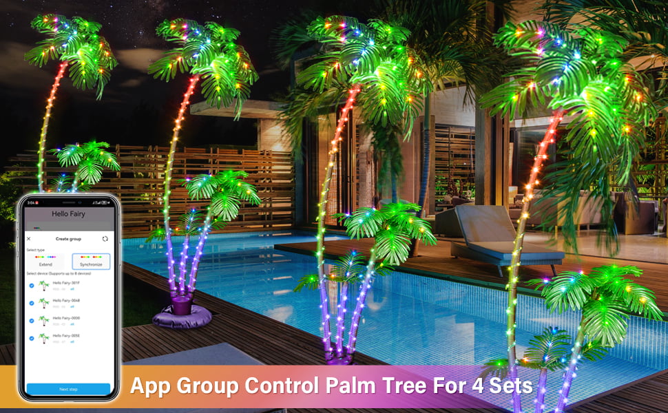 waterproof and set timer smart led palm tree lights