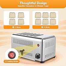 6 Slot Commercial Bread Baking Machine
