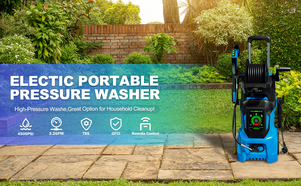 Electric Pressure Washer 4500 PSI Max 3.2 GPM Power Washer