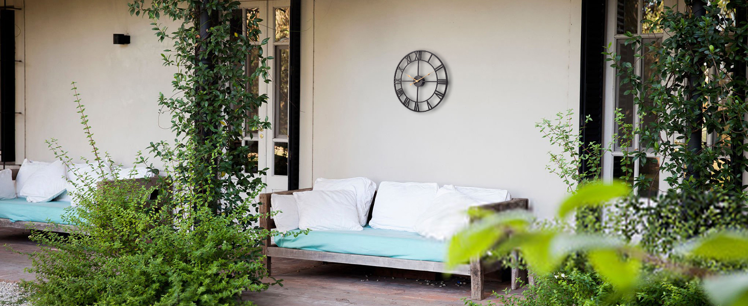 large outdoor wall clock