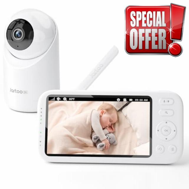 2K Video Baby Monitor Camera with 5.5" FHD Screen