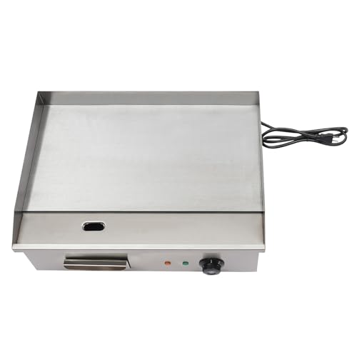 Stainless Steel Countertop Electric Griddle with Adjustable 122°F-572°F Heat Control,for Bbq