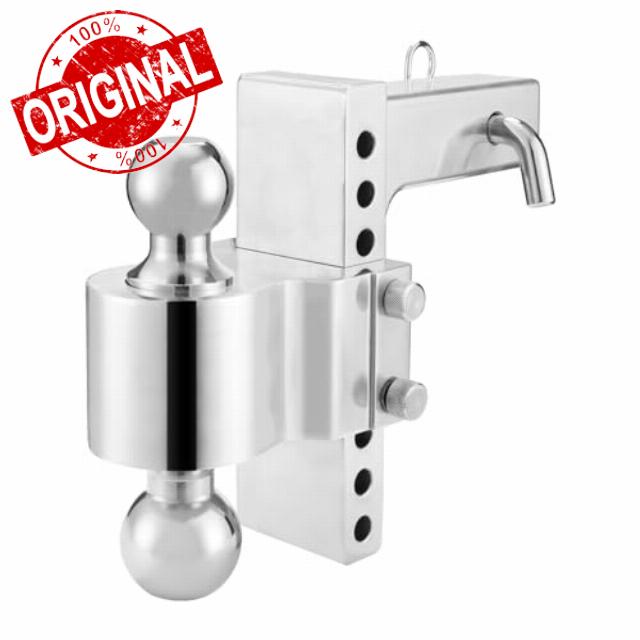 MaxxHaul 50975 6 inch Drop 7 inch Rise Aluminum Adjustable Dual Ball Mount