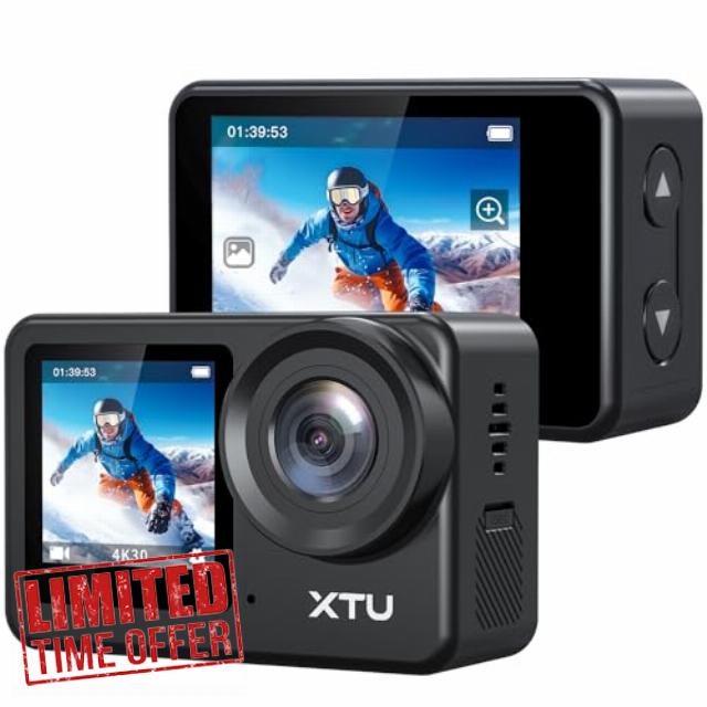 XTU S6 4K30fps 20MP Action Camera with Image Stabilization 4.0-131 Feet Underwater Camera with 64G SD card
