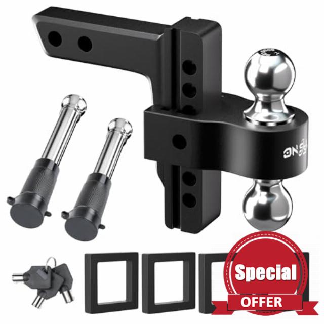 Adjustable Trailer Truck Drop Hitch - Fits 2 Inch Receiver Only