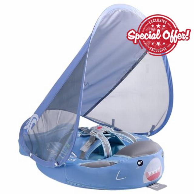 Baby Pool Float with Canopy UPF50+ Sun Protection