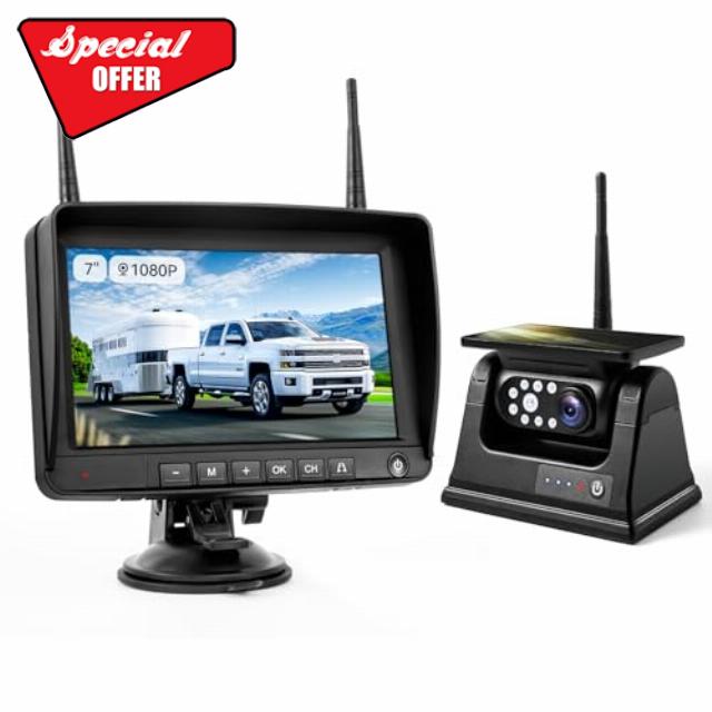 7" Magnetic Solar Wireless Backup Camera