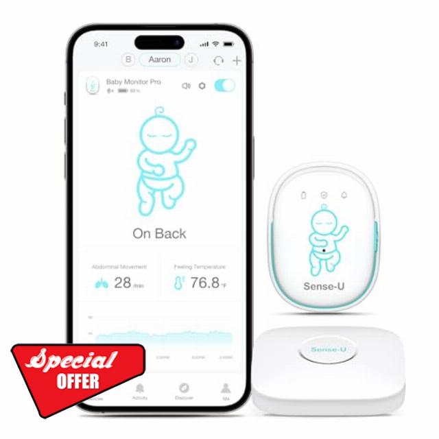 Sense-U Smart Baby Monitor Pro (Long Range) with Arousal Vibration